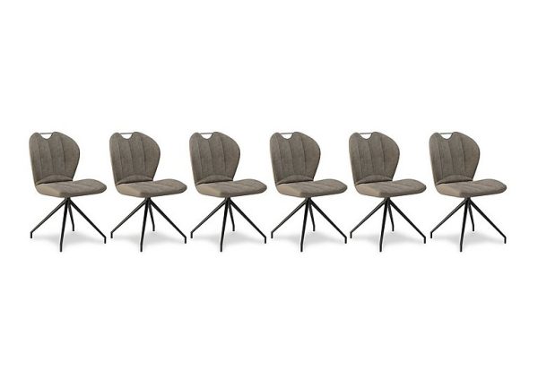Raul Set of 6 Swivel Dining Chairs | Bed Sava