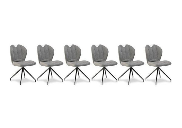 Raul Set of 6 Swivel Dining Chairs  Stone | Bed Sava