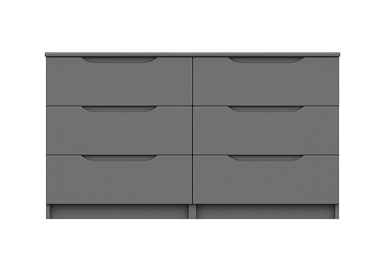 London Bedrooms - St Pancras 3 + 3 Drawer Chest - Dust Grey Gloss