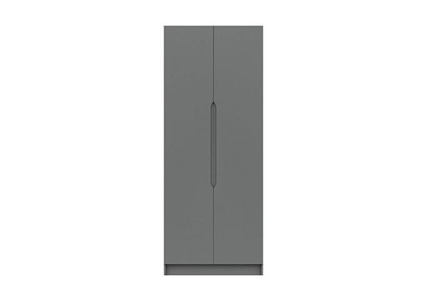 London Bedrooms  St Pancras 2 Door Tall Wardrobe  Dust Grey Gloss | Bed Sava