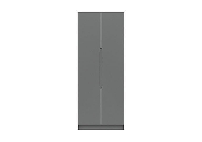 London Bedrooms  St Pancras 2 Door Tall Wardrobe  Dust Grey Gloss | Bed Sava