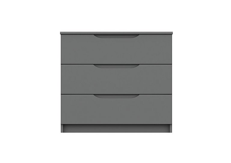 London Bedrooms - St Pancras 3 Drawer Chest - Dust Grey Gloss