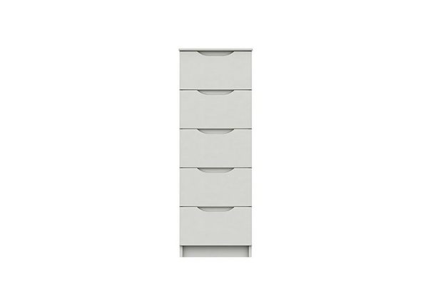 London Bedrooms  St Pancras 5 Drawer Tall Chest  White | Bed Sava