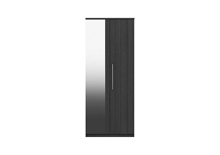 London Bedrooms  Victoria 2 Door Wardrobe with Mirror  Graphite | Bed Sava