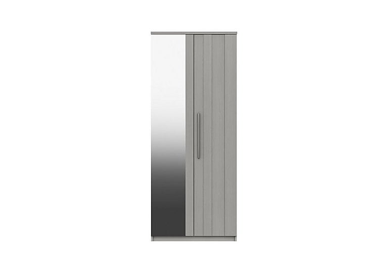 London Bedrooms  Victoria 2 Door Wardrobe with Mirror  Light Grey | Bed Sava