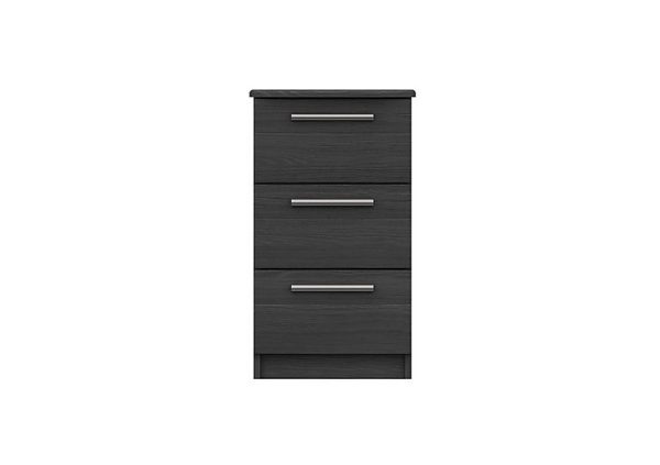 London Bedrooms  Victoria 3 Drawer Bedside Cabinet  Graphite | Bed Sava