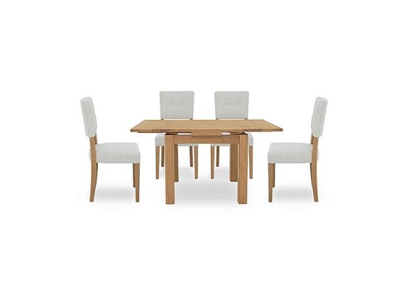 Augusta Draw Leaf Extending Dining Table and 4 Open Back Upholstered Chairs | Bed Sava