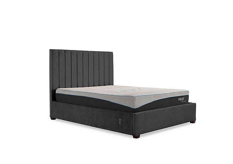 Miranda 133cm Headboard Electric Ottoman Bed Frame - Double - Sanderson Coal
