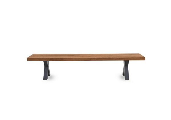 Bodahl  Njord Dining Bench with Metal X Shaped Legs  220 cm  Oiled | Bed Sava