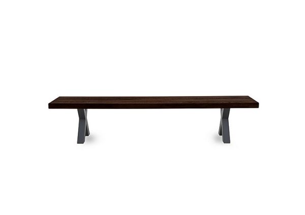 Bodahl  Njord Dining Bench with Metal X Shaped Legs  200 cm  Smoked | Bed Sava