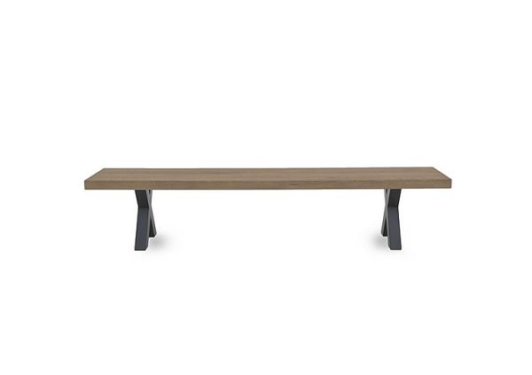 Bodahl  Njord Dining Bench with Metal X Shaped Legs  220 cm  Vintage Grey | Bed Sava
