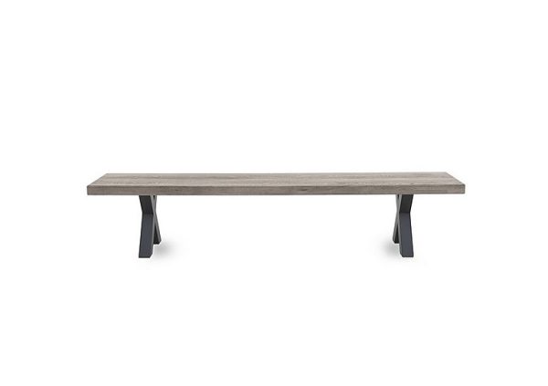 Bodahl  Njord Dining Bench with Metal X Shaped Legs  180 cm  White Wash | Bed Sava