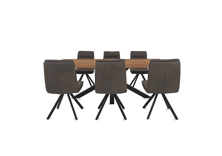 Bodahl - Njord Raw Edge Dining Table with Metal Star Base and 6 Chairs - 220-cm - Oiled