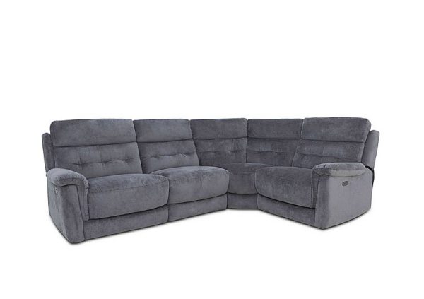 Springer Fabric Right Hand Facing Corner Sofa with Power Recliner | Bed Sava