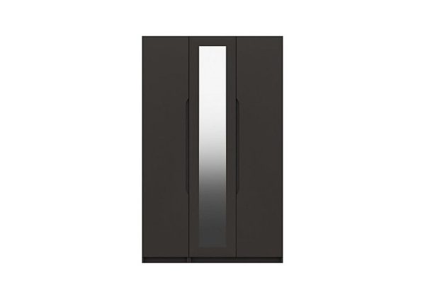London Bedrooms  St Pancras 3 Door Wardrobe with Mirror  Graphite | Bed Sava