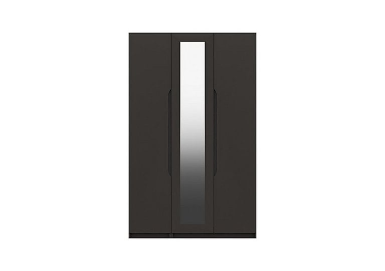 London Bedrooms  St Pancras 3 Door Wardrobe with Mirror  Graphite | Bed Sava