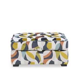 Abberton Large Storage Footstool in Patterned Fabric | Bed Sava