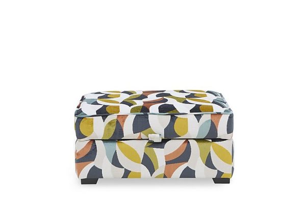 Abberton Large Storage Footstool in Patterned Fabric | Bed Sava