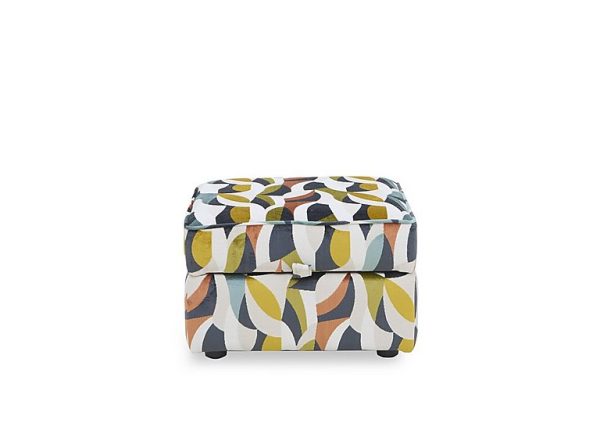 Abberton Small Storage Footstool in Patterned Fabric | Bed Sava