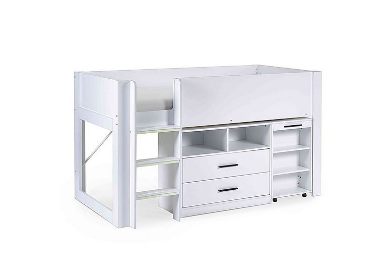 Annika Mid Sleeper with Desk - White