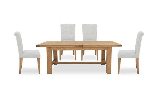 Augusta Large Rectangular Extending Dining Table and 4 Roll Back Upholstered Chairs | Bed Sava