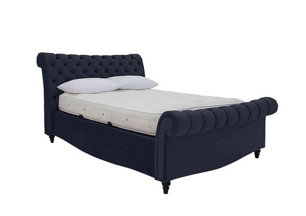 Aurora Side Lift Ottoman Bed Frame  Super King  Smooth Midnight | Bed Sava