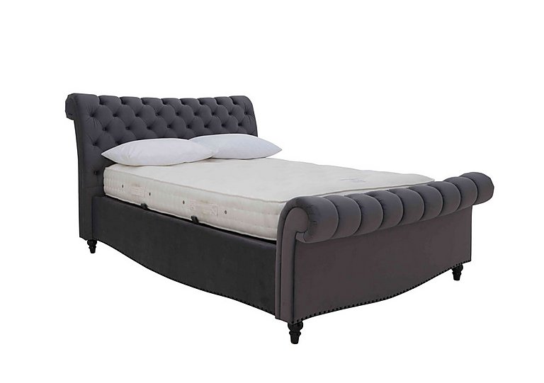 Aurora Side Lift Ottoman Bed Frame - Super King - Velvet Smoke