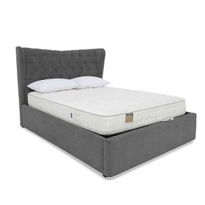 Highgrove  Bauer Ottoman Bed Frame  Super King  Plush Arctic Grey | Bed Sava