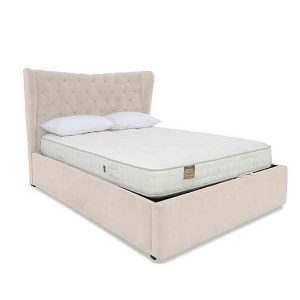 Highgrove  Bauer Ottoman Bed Frame  King Size  Plush Ecru | Bed Sava