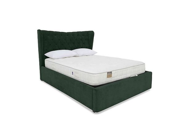 Highgrove  Bauer Ottoman Bed Frame  King Size  Plush Emerald | Bed Sava