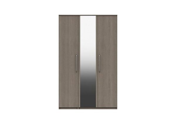 London Bedroomsfriars 3 Door Wardrobe with Mirror  Beige Grey Oak | Bed Sava