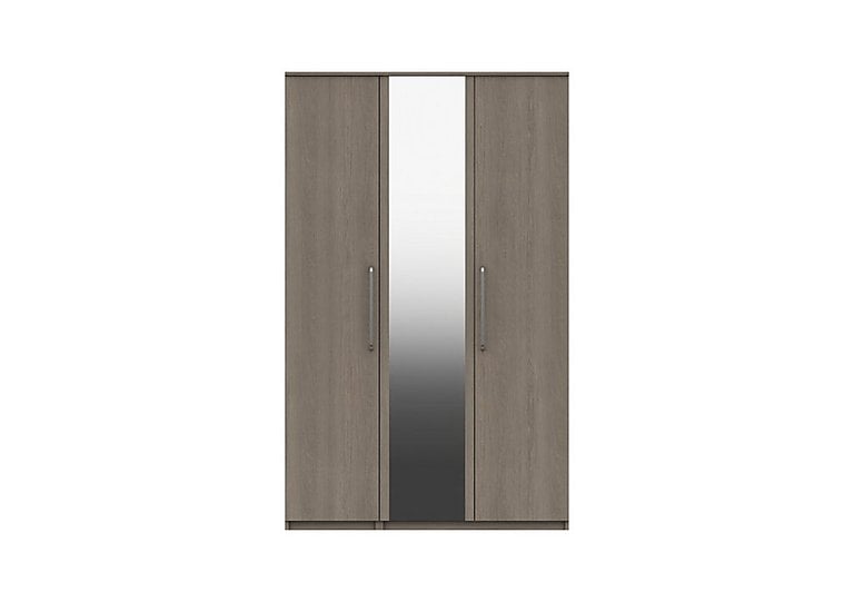 London Bedroomsfriars 3 Door Wardrobe with Mirror  Beige Grey Oak | Bed Sava