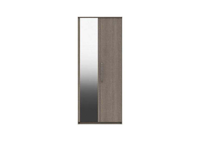 London Bedroomsfriars 2 Door Wardrobe with Mirror  Beige Grey Oak | Bed Sava