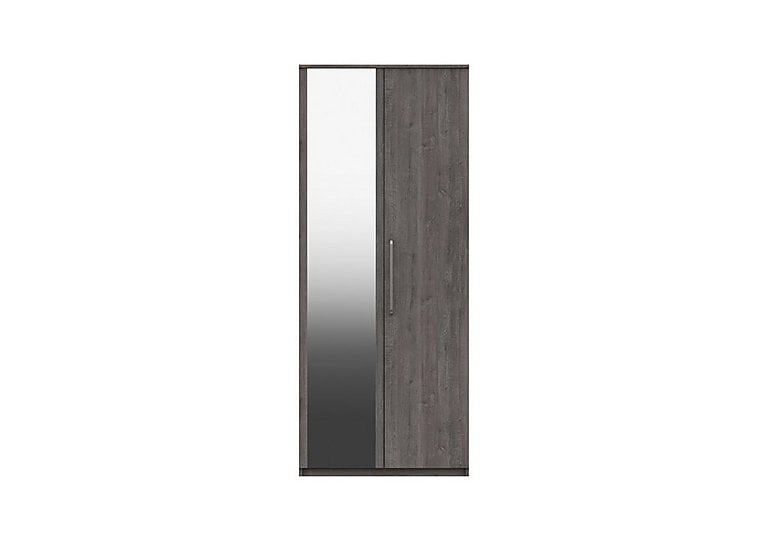 London Bedroomsfriars 2 Door Wardrobe with Mirror  Dark Grey Oak | Bed Sava