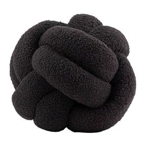 Boucle Knot Cushion  Black | Bed Sava