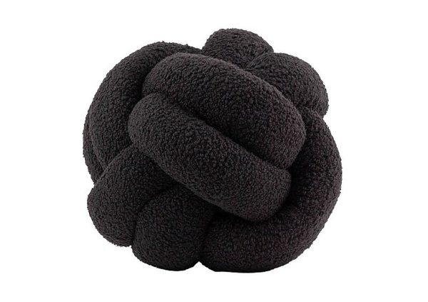 Boucle Knot Cushion  Black | Bed Sava