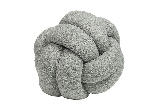 Boucle Knot Cushion  Silver | Bed Sava