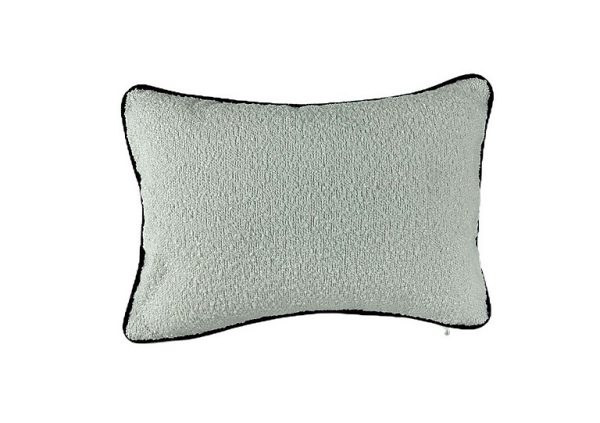 Boucle Piped Cushion  Black | Bed Sava
