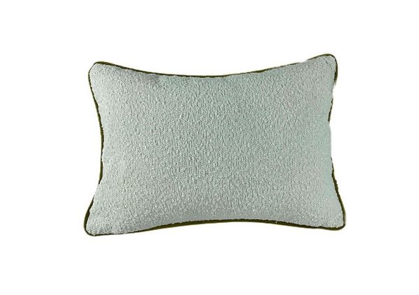 Boucle Piped Cushion  Green | Bed Sava