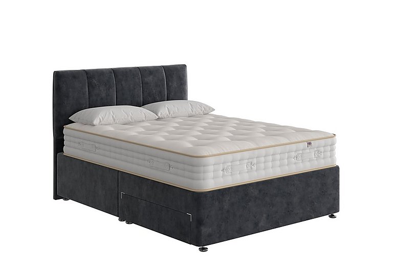 The Handmade Bed Company - Boutique 4000 Divan Set With No Storage With No Storage - Double - Milano Coal