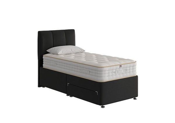 The Handmade Bed Company  Boutique 4000 Divan Set With 2 Drawer Storage with 2 Drawers  Single  Rhodeo Black | Bed Sava