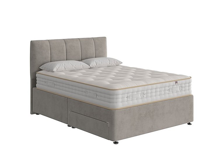 The Handmade Bed Company - Boutique 4000 Divan Set With 4 Drawer Storage with 4 Drawers - Double - Ribelle Shadow