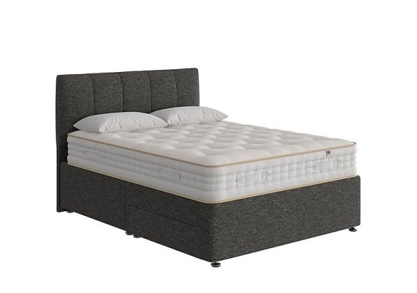 The Handmade Bed Company  Boutique 4000 Divan Set With No Storage With No Storage  Super King  Teddy Charcoal | Bed Sava