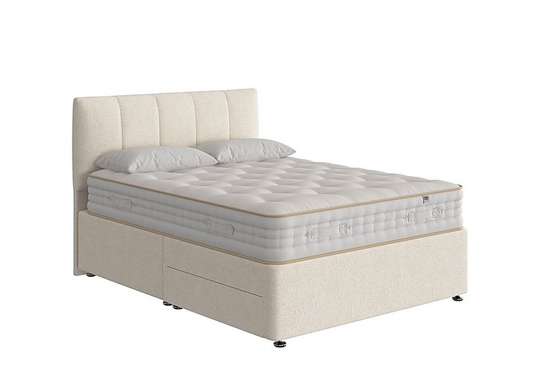 The Handmade Bed Company - Boutique 4000 Divan Set With 4 Drawer Storage with 4 Drawers - Double - Teddy Cream