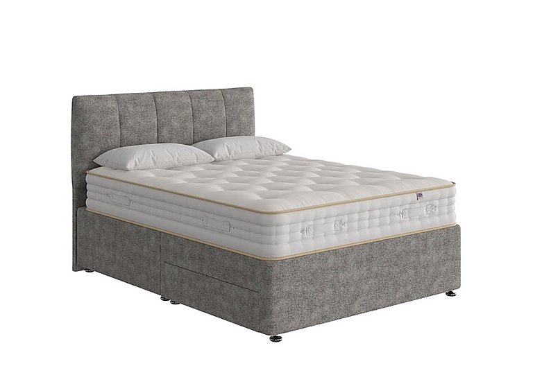 The Handmade Bed Company - Boutique 4000 Divan Set With 4 Drawer Storage with 4 Drawers - Double - Teddy Steel