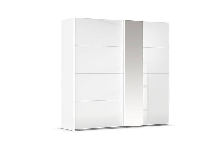 Rauch  Cairns 226cm 2 Door Sliding Wardrobe with External Lights  White | Bed Sava
