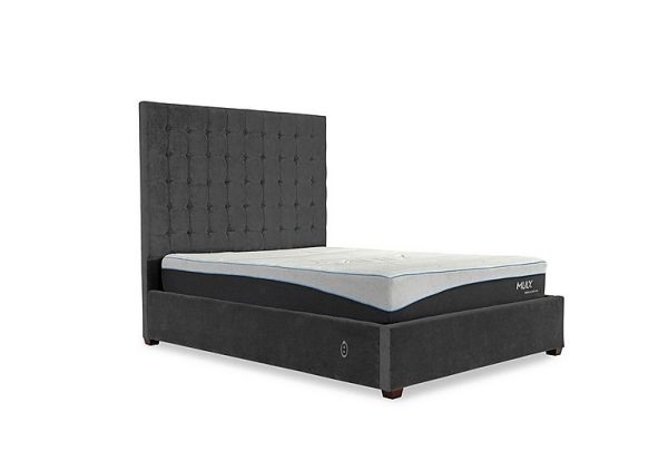 Carrie 160cm Headboard Electric Ottoman Bed Frame  Double  Sanderson Coal | Bed Sava