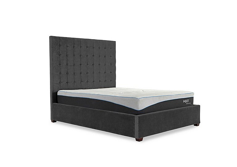 Carrie 160cm Headboard Manual Ottoman Bed Frame - Double - Sanderson Coal
