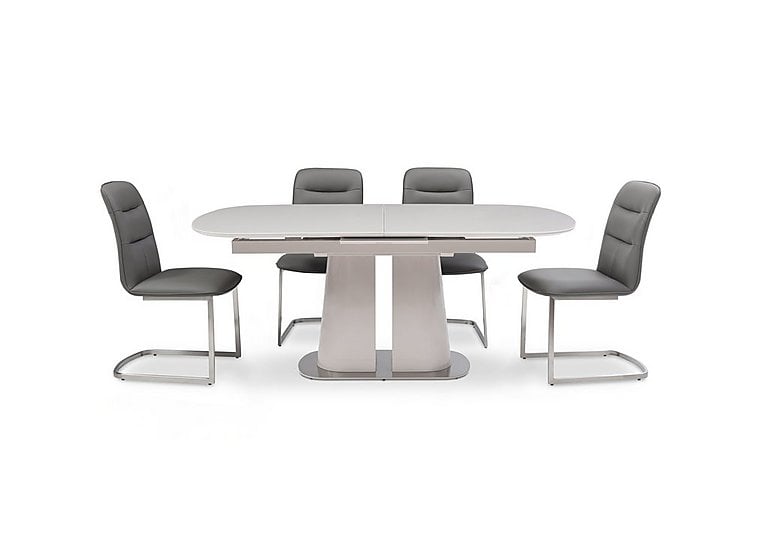 Cashmere Pop Up Extending Dining Table and 4 Chairs  180 cm  Charcoal | Bed Sava