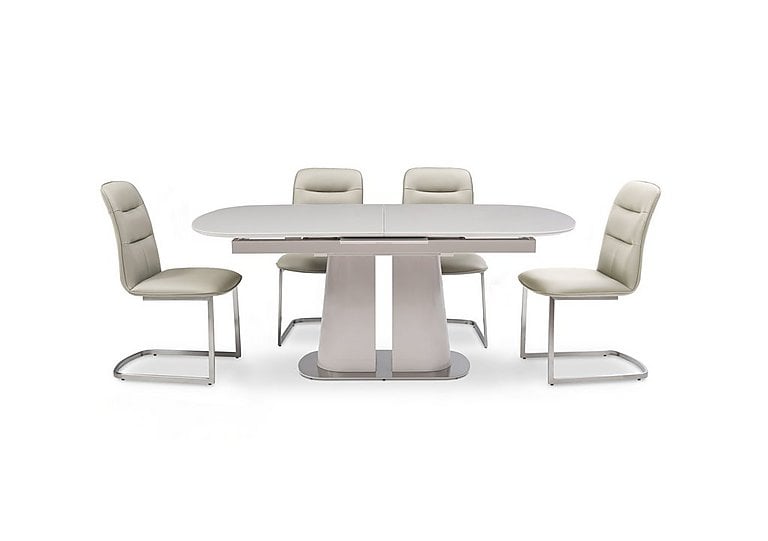 Cashmere Pop Up Extending Dining Table and 4 Chairs  180 cm  Taupe | Bed Sava